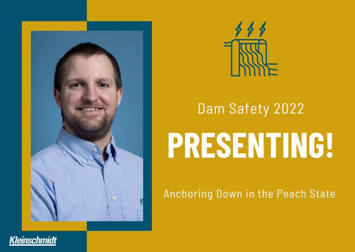 KleinschmidtGrp's tweet photo. 📣Are you attending ASDSO Dam Safety 2022? Our very own Nick Ciomei will be co-presenting with Nate Witter PE of Nicholson Construction Company "Anchoring Down in the Peach State," on Wednesday, September 21st, from 8:30 am to 10:00 am!
#ASDSO #DamSafety #engineering https://t.co/Xw4aHwXAjz
