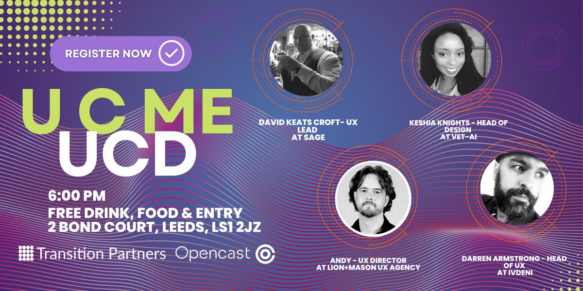 TeamOpencast's tweet photo. Join us and @TransitionPRec next week for U C ME UCD - a deep dive into the importance of accessibility within design at all levels Book your space now ➡️ https://t.co/MVlXh2Uwxe #UI #UX #Usercentredesign #Leedsdigi22 #event #accessibility #frontend #techevent https://t.co/NrjMbC2Sob