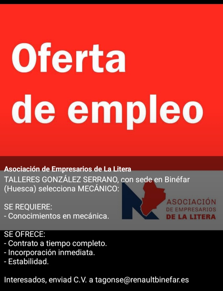 MaurelMonfort's tweet photo. 🔧🔨🧰  ¡Oferta de empleo!

#renault
#empleo
#trabajo
#Binéfar
#Talleres González Serrano
#equipo #estabilidad #profesional https://t.co/WuHaCan7On