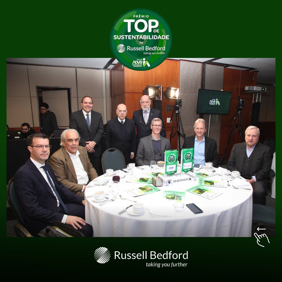 russelldobrasil's tweet photo. Foi realizado ontem (19) o grande evento do Prêmio Top de Sustentabilidade.
A Russell Bedford Brasil, agradece todas as organizações pelo empenho em busca de um mundo mais sustentável.
Juntos vamos mais longe.
#russellbedfordbrasil #rbb #sustentabilidade #advb https://t.co/TQKg0mAKyT
