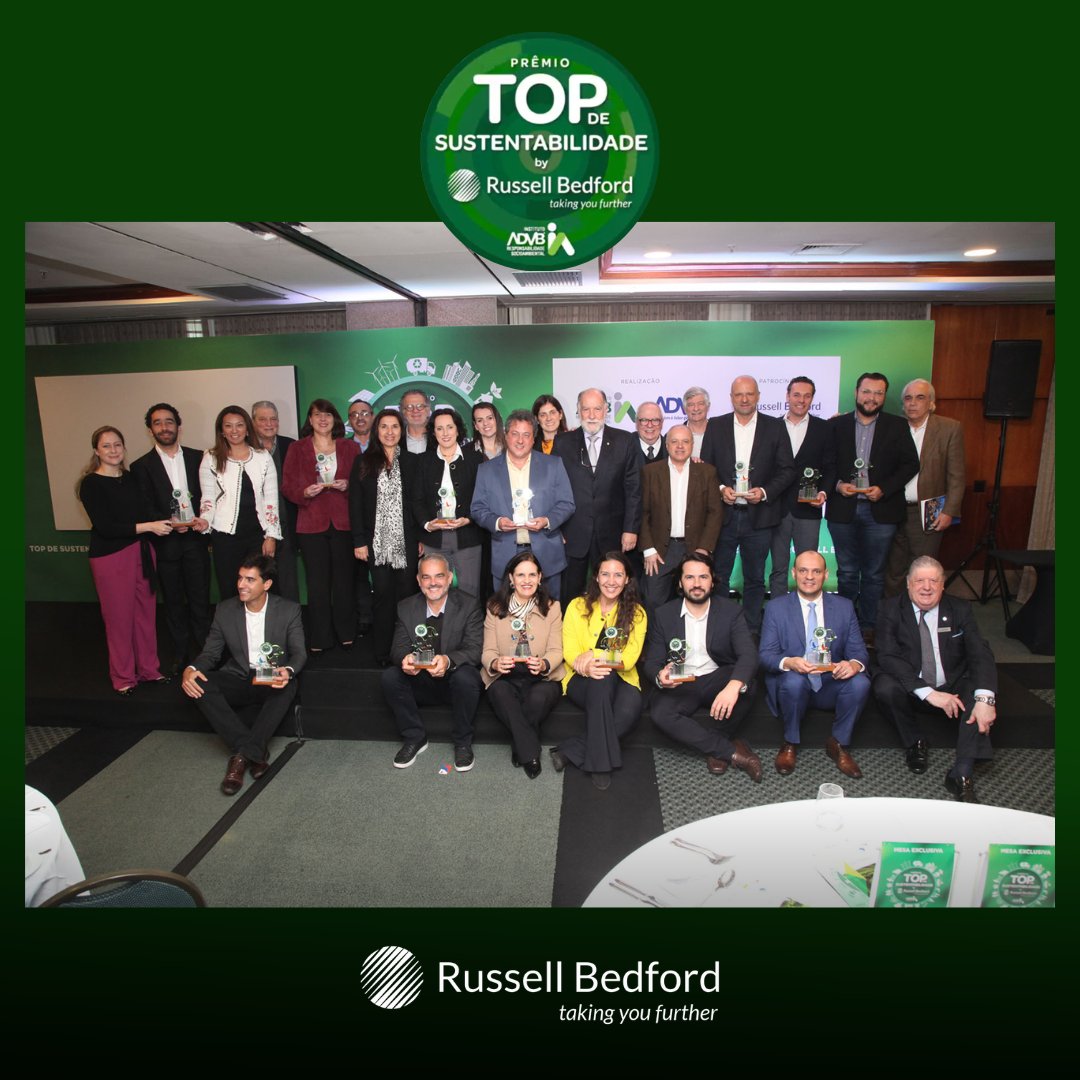 russelldobrasil's tweet photo. Foi realizado ontem (19) o grande evento do Prêmio Top de Sustentabilidade.
A Russell Bedford Brasil, agradece todas as organizações pelo empenho em busca de um mundo mais sustentável.
Juntos vamos mais longe.
#russellbedfordbrasil #rbb #sustentabilidade #advb https://t.co/TQKg0mAKyT
