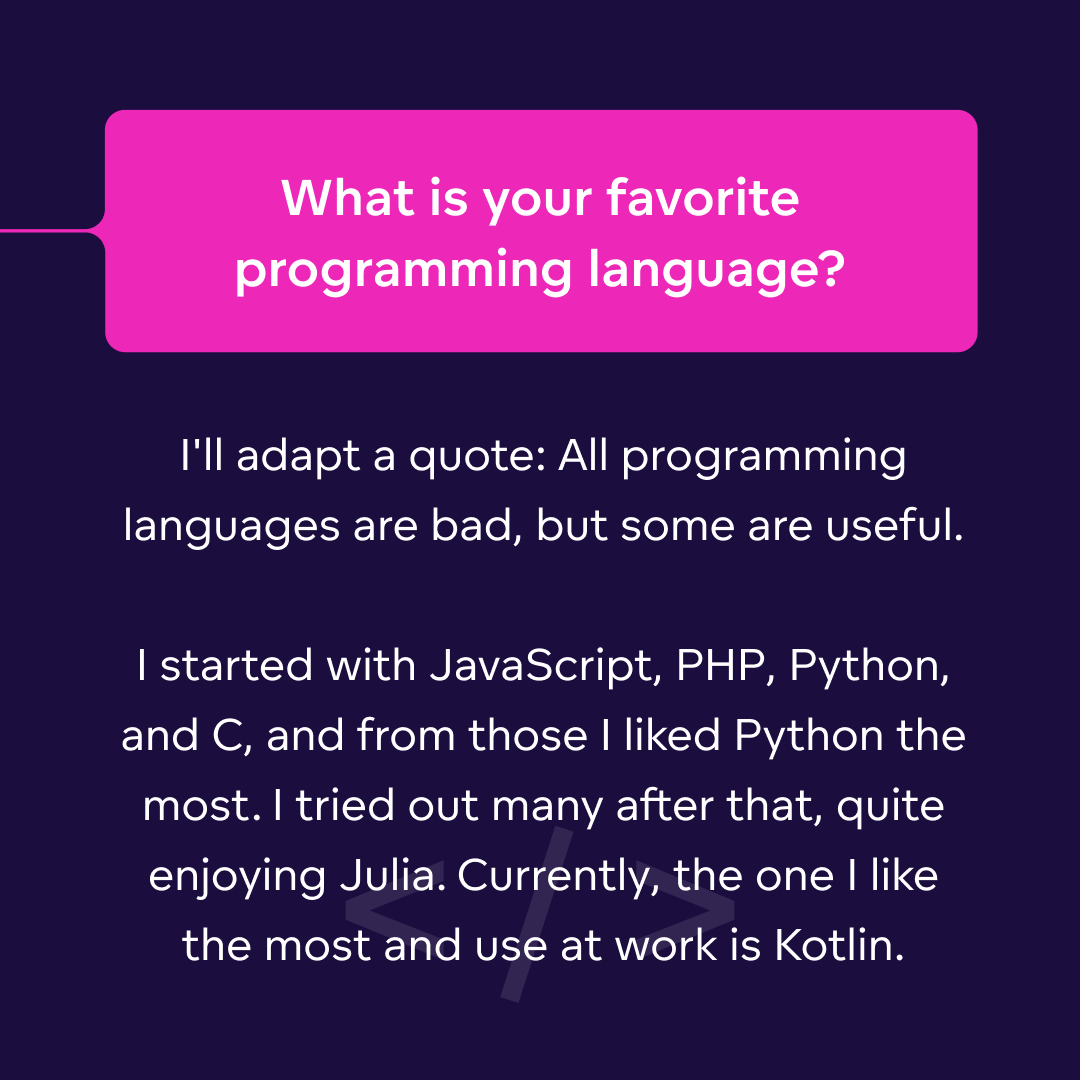 Who else learned how to code with Baltie? 🙋

Vojtěch Tollar’s roots in coding can be traced back to this nostalgic programming language for children. Check out the list of programming languages he’s honed since then, including during his time at GoodData.

#NationalCodingWeek