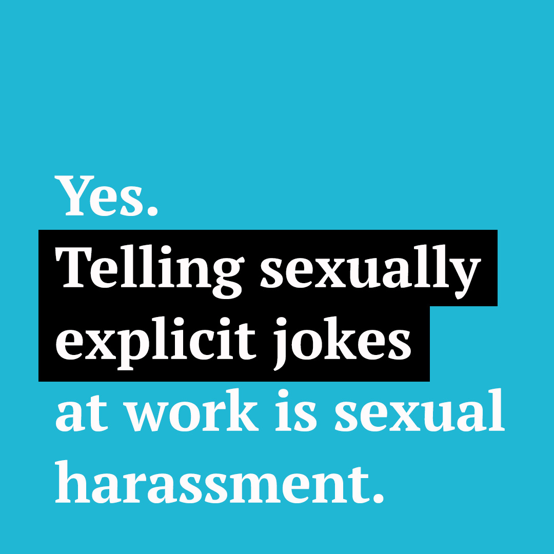 PleaSask's tweet photo. Sexual harassment takes many forms at work. You don’t have to put up with any of them. Get up to 4 hrs of FREE legal advice at https://t.co/r85of8LoR3. https://t.co/XQWRK2qbog