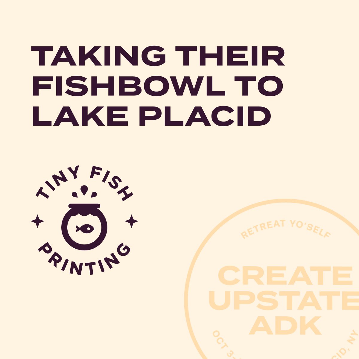 CreateUpstate's tweet image. We&apos;re gonna need a bigger fishbowl. 

So fun working with @tinyfishprints to bring our attendees some new Upstate gear 💚