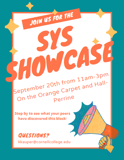 DLAatCornell's tweet photo. Head on over to the OC at 11 a.m. for the SYS showcase! The sophomores have been hard at work and are ready to share their knowledge and projects! #DigitalLiberalArts #DigitalHumanities #DLA #DH #CornellCollege #AcademicTechnologyStudio https://t.co/HGpxR4nrQY