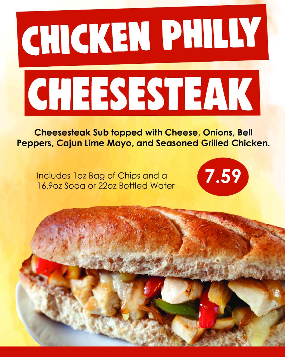 seaaggiedining's tweet photo. New Chicken Philly Cheesesteak sandwich now available at Seawolf Subs! Enjoy this limited time offer before it's gone. 
#seaaggiedining #tamug https://t.co/pgmy3rI3CH