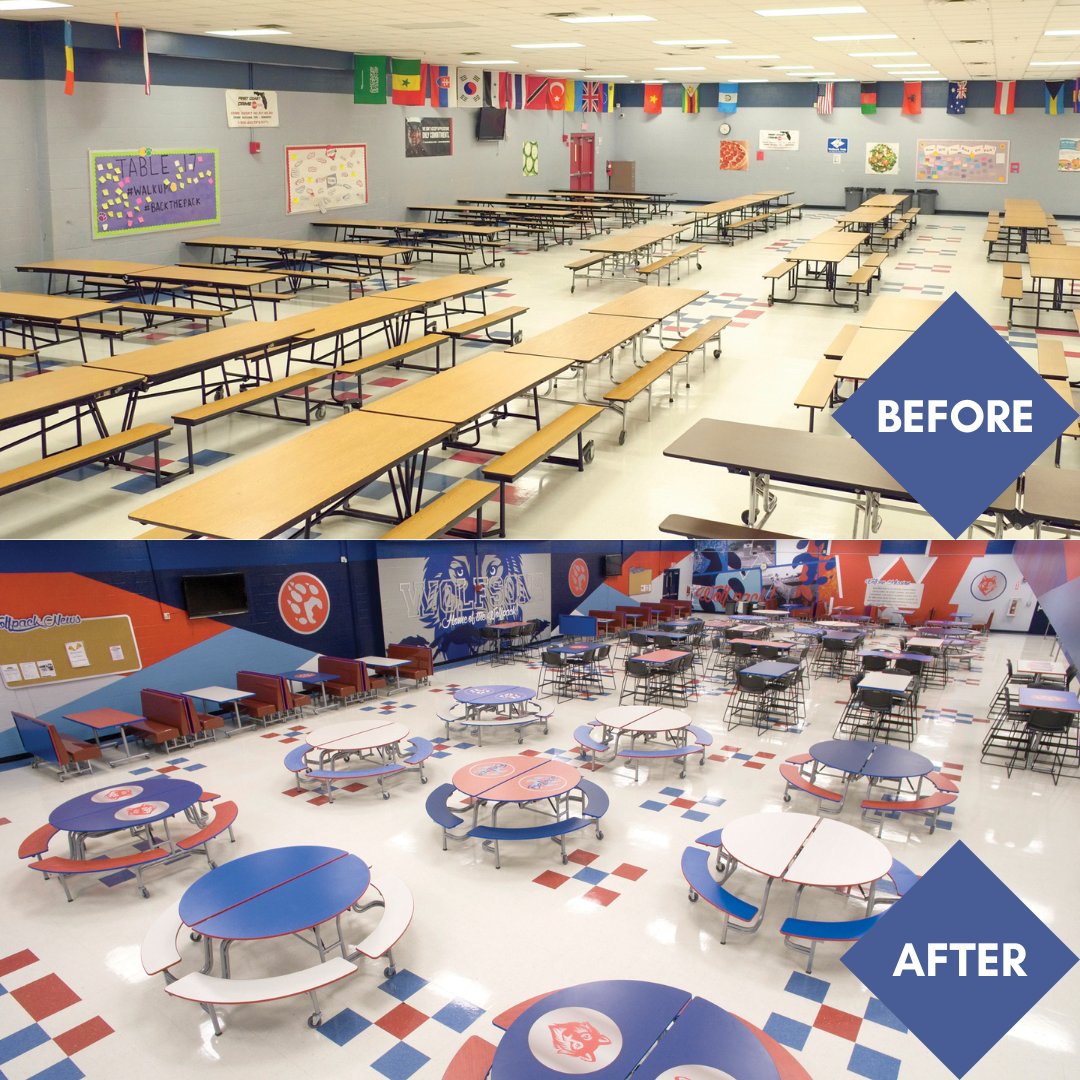 LTI_USA's tweet image. We are always up for a design challenge! Check out the before-and-after photos of these #VisionDesign cafeteria renovations.

Insert Link

#renovation #cafeteriarenovation #cafeteriadesign