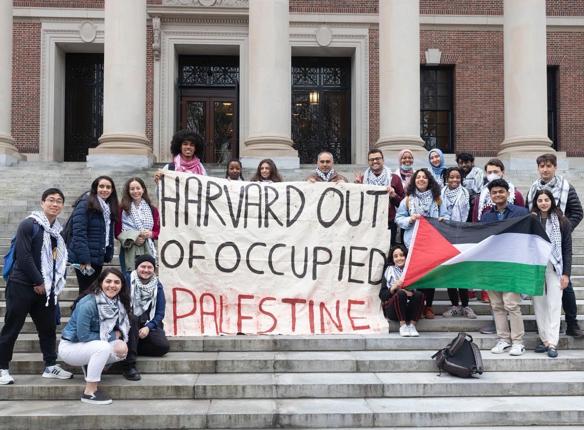 Strength and solidarity to our friends and comrades at @havard on their noble quest to keep their university out of occupied Palestine. #FreePalestine #BDS