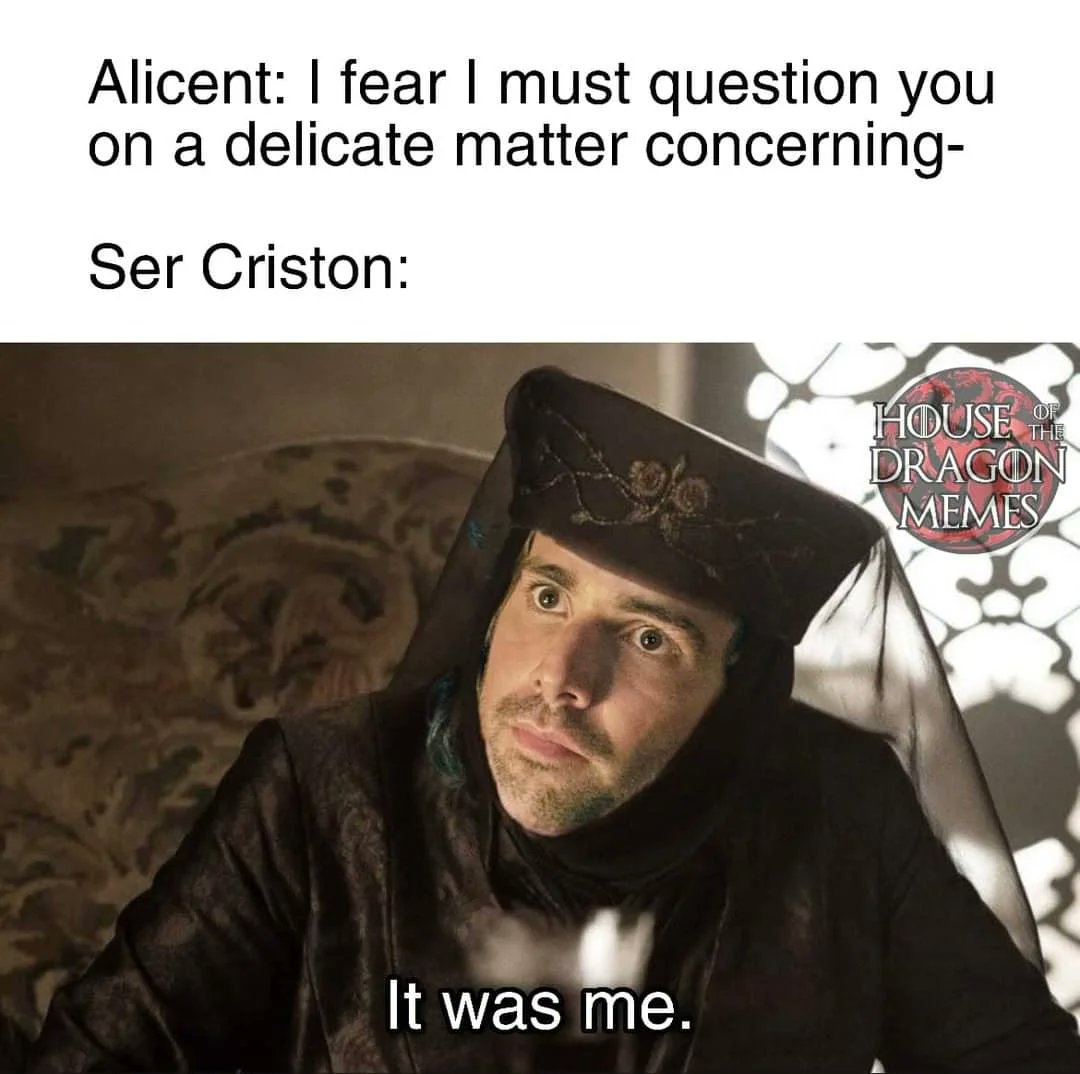 WednesdaysDaily's tweet photo. From hero to zero real quick 😂 #HouseoftheDragon https://t.co/v4XSB8MNAp