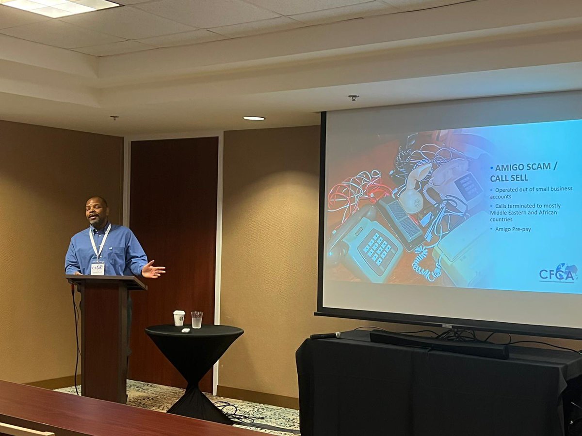 CFCAFraud's tweet photo. Our Fall Educational Event kicked off today with Terrance Powell of @Lumen, holding a #Fraud101 workshop. Terry has over 25 years of experience working in the #telecoms industry and is sharing that knowledge this morning with our attendees.
#GoToKnow #telecomfraud #telecomrisk https://t.co/1CnEljxI7Z