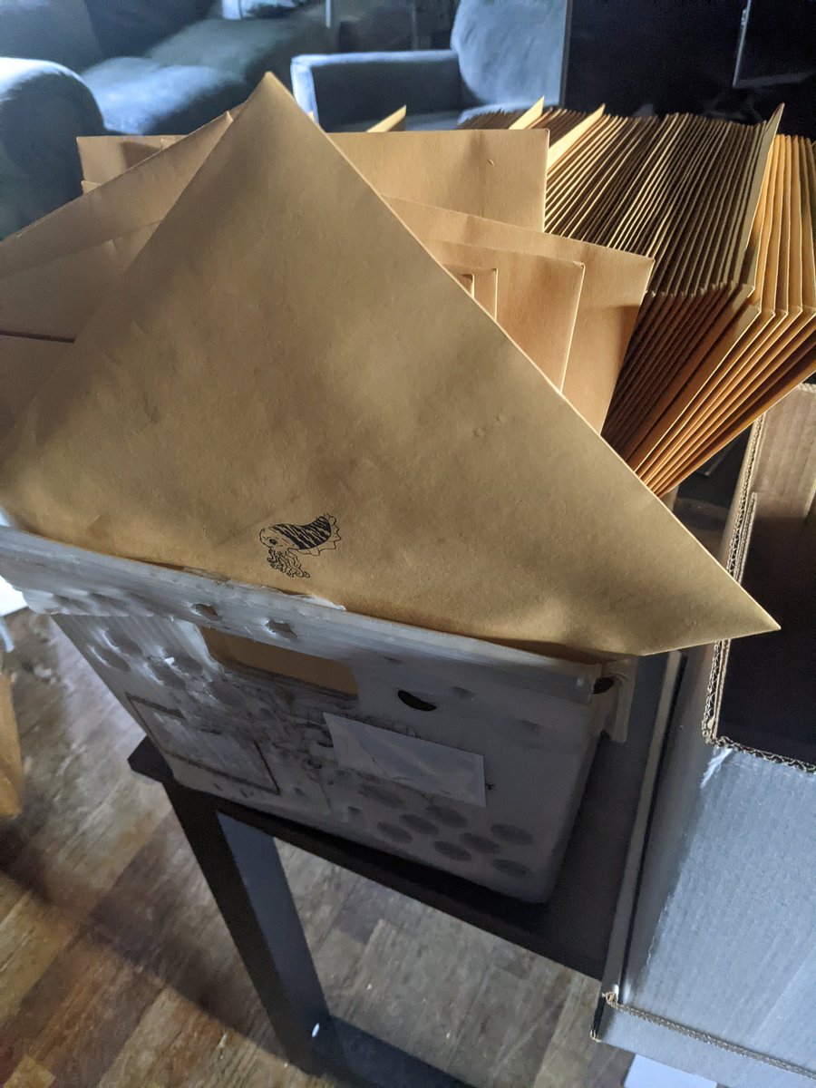ForYouZine's tweet photo. Just sent out the first round of mailers for this project. I was thinking it would be around $70 for postage but it was $172.83 ugh... Lots to learn. Lots and lots to learn. https://t.co/FL4ubA05Cz
