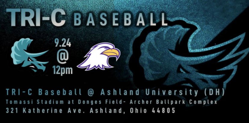 KyleStahlberg's tweet photo. This Saturday (9/24)! 
TRI-C @ @ashland_base https://t.co/nXc2FGtX3S
