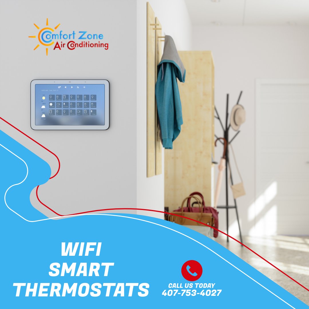 ComfortZoneAC's tweet photo. We have a wide range of #WiFithermostats to choose from, and our professionals will help you make the best decision for your home or office. We provide installation and operation assistance to make sure you get the most out of your new #thermostat.

https://t.co/dgreS4UHux https://t.co/NMHBQjcurq