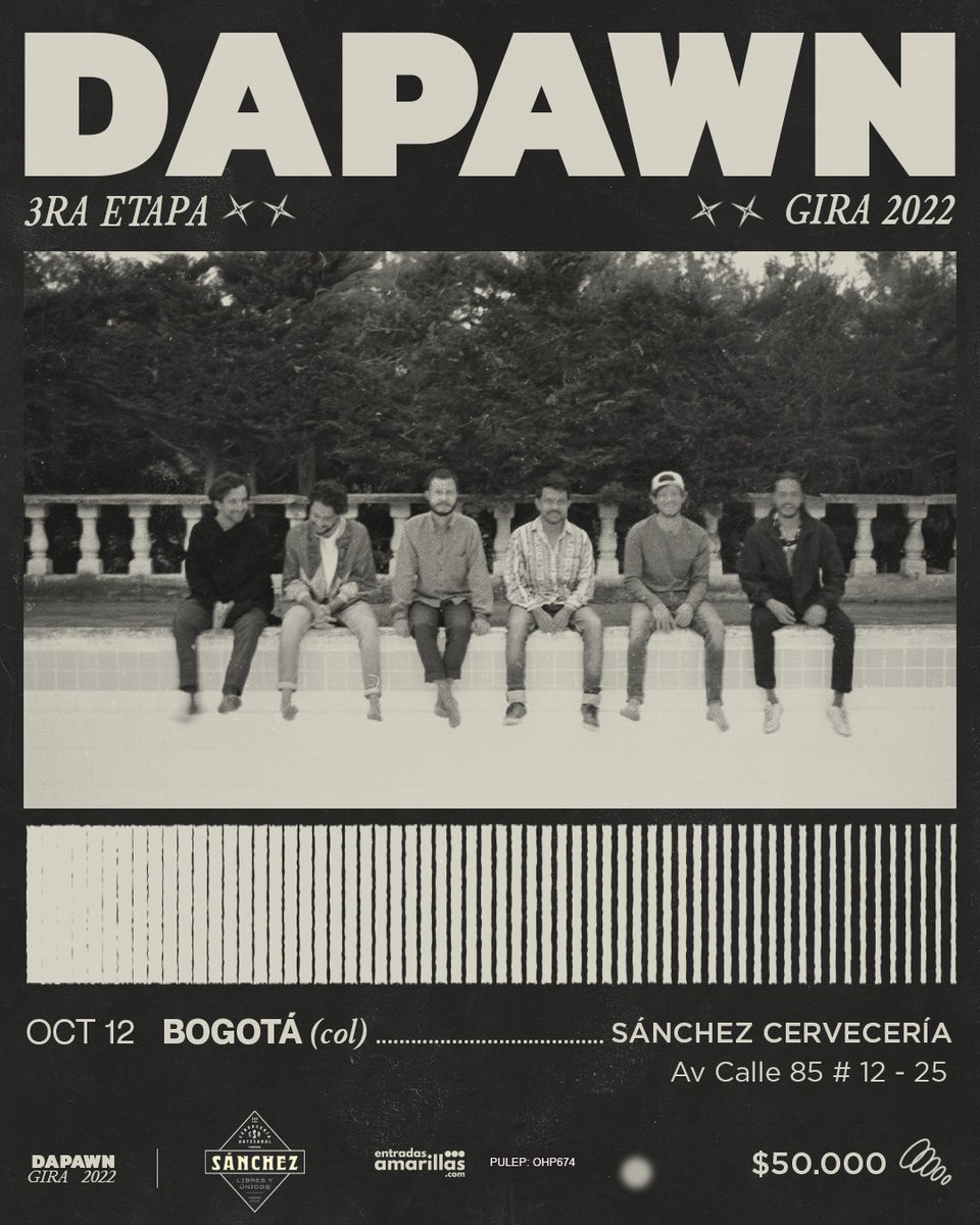 paramo_presenta's tweet photo. La avanzada quiteña que trae los nuevos sonidos del panorama indie latino llega al jardín cervecero este 12 de octubre. @dapawn presente en Sánchez el de Siempre. ✨✨

🎟️ Las entradas van por https://t.co/9j8CmcwNeB. https://t.co/VZvgYQe9Bf