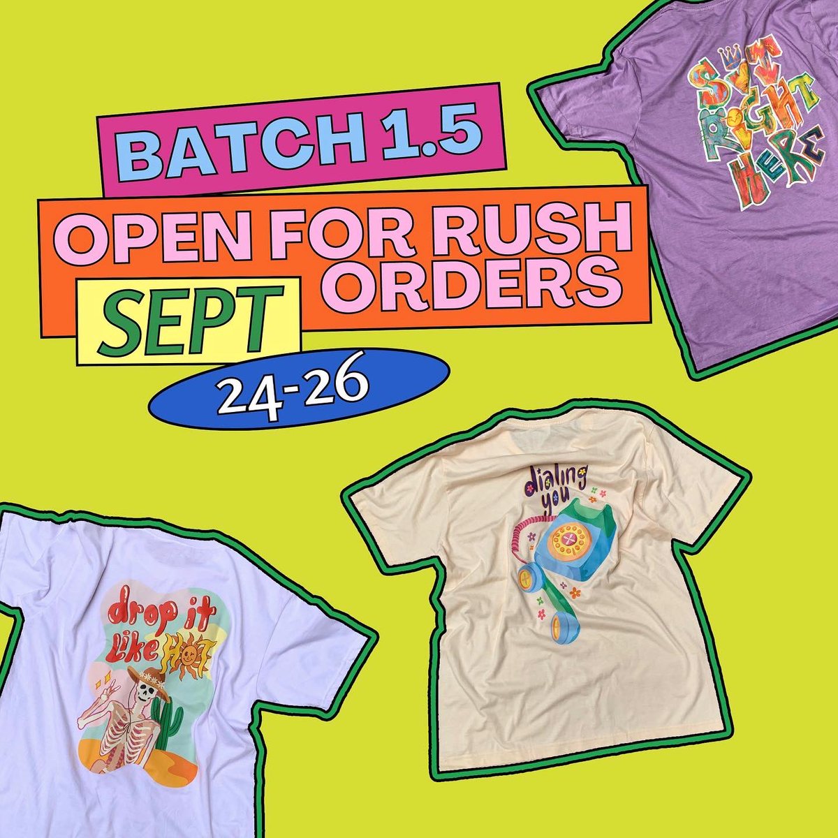 juiceboxprints's tweet photo. Still looking for something to wear to #BeTSManila ? 👀💎Well look no further 🤭
Due to popular request, we will be opening a new batch for rush orders from September 24-26!! 
Make sure to place your orders immediately to get yours in time for seventeen’s concert this october!! https://t.co/0NpnifddrT
