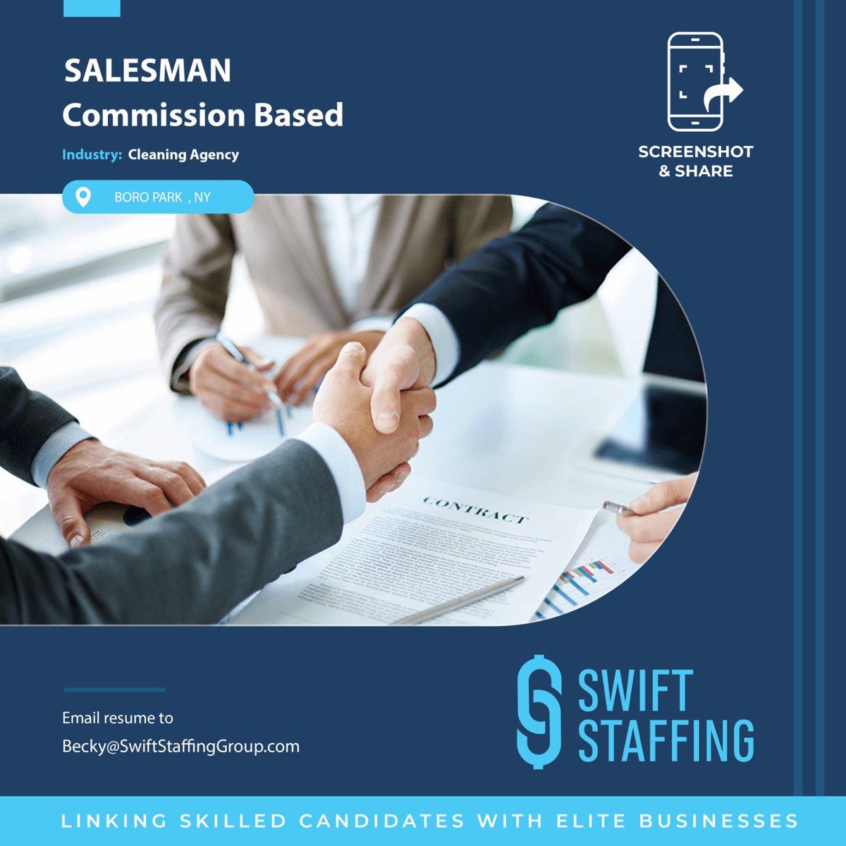 swiftstaffing_'s tweet image. Salesman
 Commission Based 
Boro Park NY
 
Email Becky@SwiftStaffingGroup.com to apply or for Additional Information Today!

#SwiftStaffingJobs
#upgradeyourcareer
#SwiftDifference