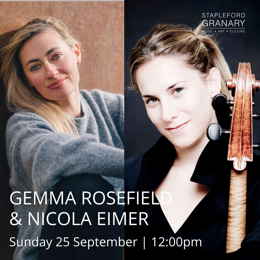 Our next Sunday concert is a brilliant & contrasting programme from cellist @GemmaRosefield & pianist #NicolaEimer @nickypiano Join us at 12pm on 25th September for music by Chopin, Mendelssohn & Janáček Tickets online at shorturl.at/GJM19 or phone us on 01223 849004