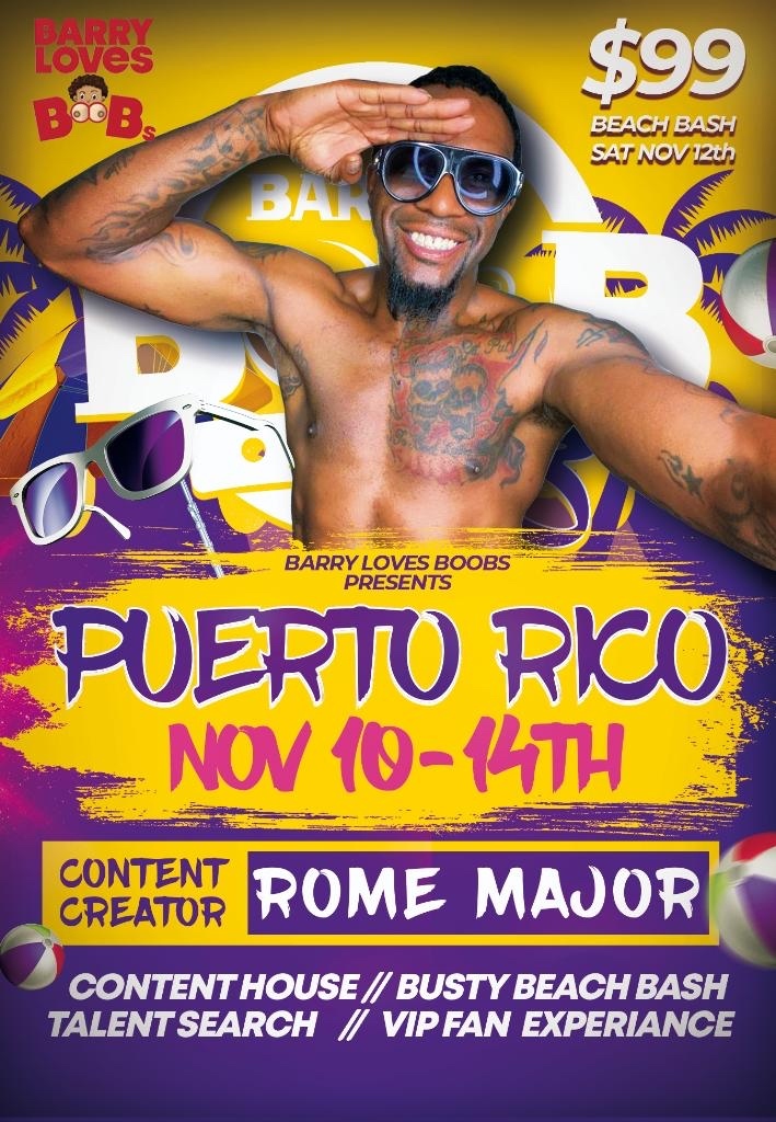 BarryLovesTV's tweet photo. @RomeMajorxxx in the building at Barry's Boob Fest 3 - #BBF3 in Puerto Rico. #MajorWork
Get your ticket(s) https://t.co/LYHkdVsB4O
Saturday November 12th at Barry's Busty Beach Bash.
@StacyStacks3
@GoldenJans
@Caramelsweets1
@naughtia4play
@MissExquisite_ https://t.co/3xLm4CiPMt