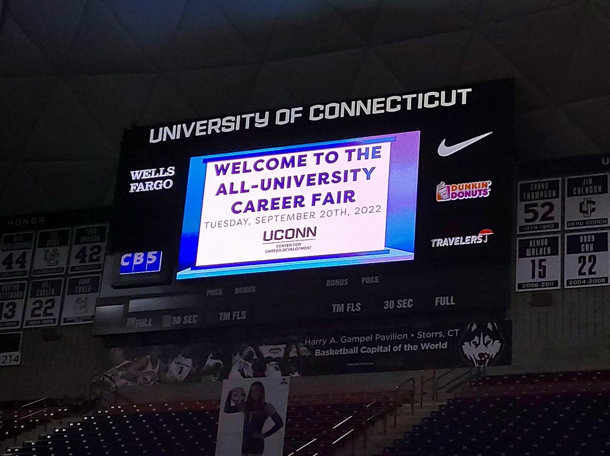 WPSHumanCapital's tweet photo. Join us today at UCONN’s All Majors Career Fair in 🏀 Gampel Pavilion 🏀 from 11:00 a.m.-3:00 p.m. Waterbury Public Schools is hiring teachers and staff. We are conducting on the spot interviews for certified teachers only. Come inspire with us! #GoHuskies #WaterburyPublicSchools https://t.co/Bjfd3WxI4G