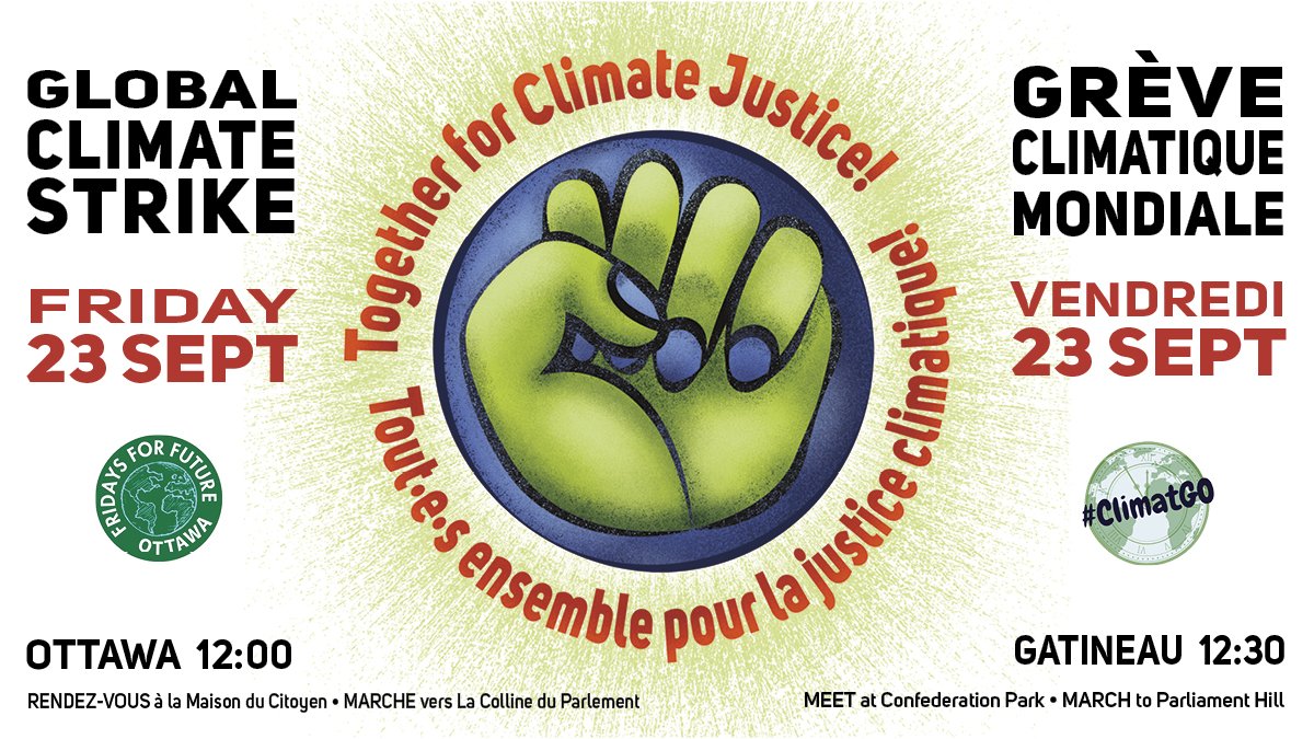 We want Canada to be a climate leader. No more delays! We need to stand together for climate justice. #OttClimateStrike #VoteForClimate 
Join us THIS FRIDAY. Find out more and register here: facebook.com/events/8041935…