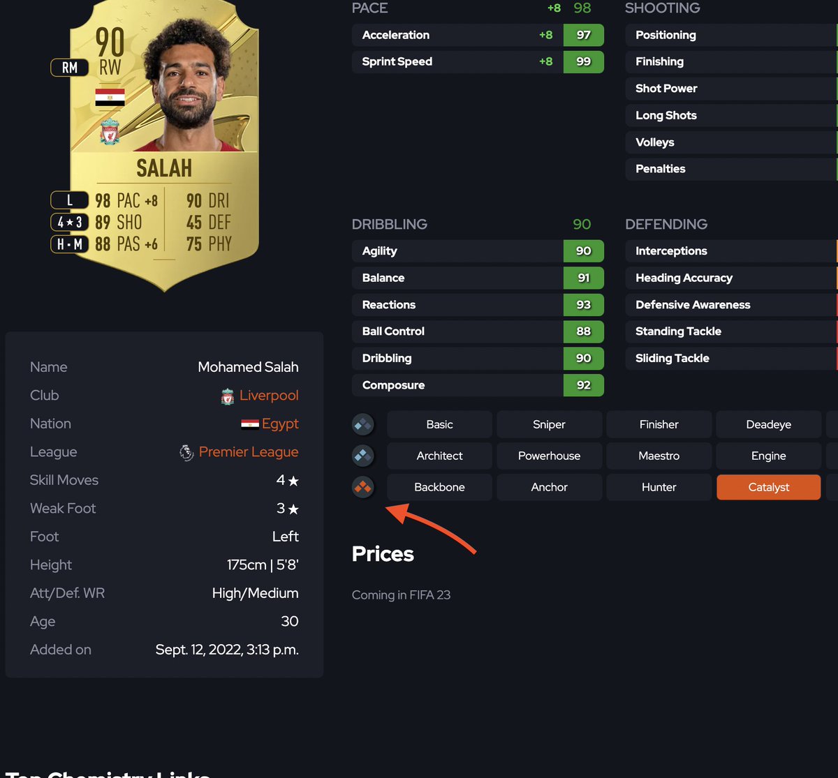 We've added a way for you to see chemistry style boosts depending on the amount of chemistry each player has.