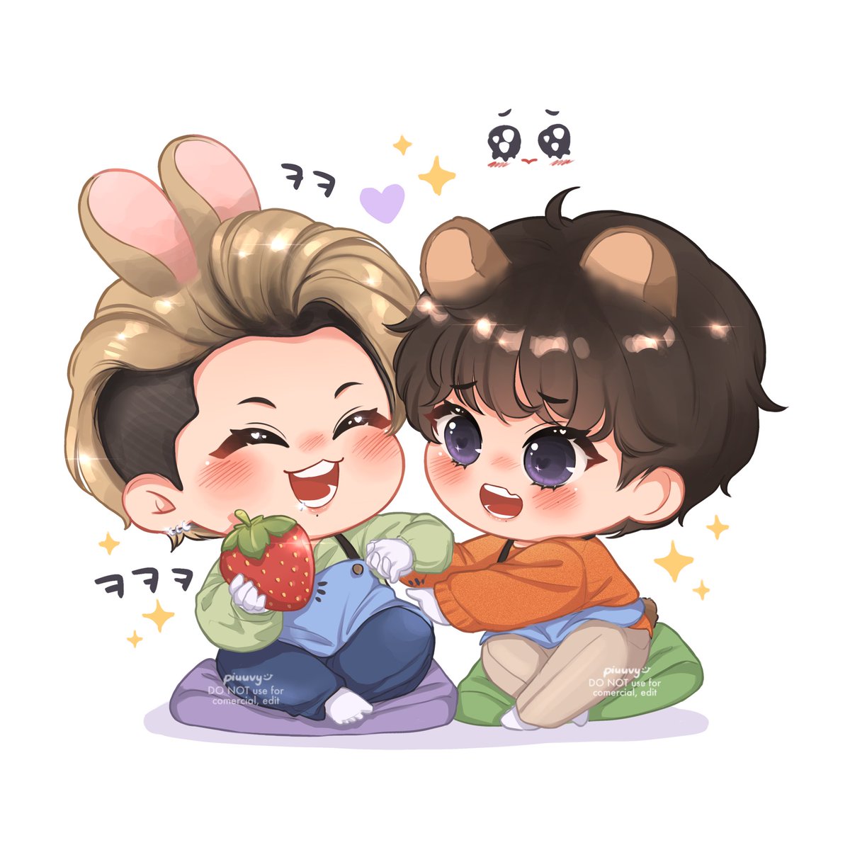 「Teasing hyungie ㅋㅋㅋ#taekook #kookv #국뷔 #」|Piuuvy⁷ 🐻 TAEKOOK DAY🔥のイラスト