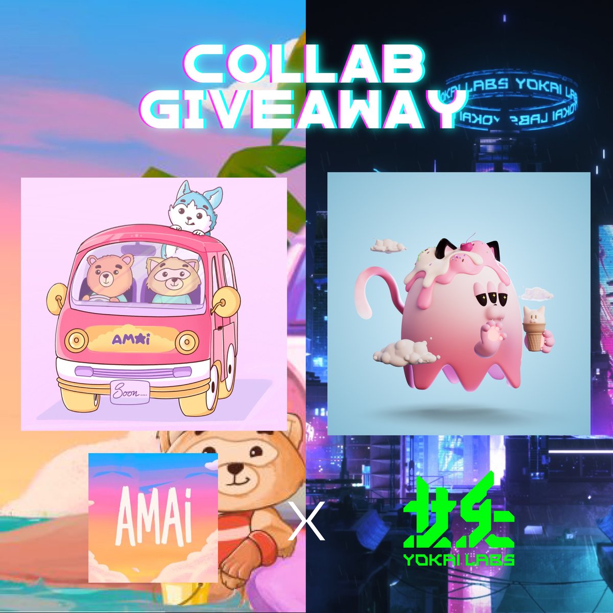 🧬Yokai Labs x Amai Giveaway🧬 Our sweet frens at @Amai_nft has given us some WL spots for our community 3 @Amai_nft WL ✅Follow both + @rahul19_rahul ✅♥️ + RT ✅Tag your sweet frens ⏰48 Hours