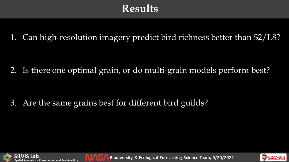 BzGEO's tweet photo. Prof. Volker Radeloff from @UWMadison's @SilvisLab provided some fascinating insights about the utility of integrating multiple #EO datasets like #Landsat, @CopernicusEU #Sentinel2, and @Planet's PlanetScope + RapidEye for habitat mapping.π― #NASABEF #BEF #EarthObservation https://t.co/4DrBXqBHJZ