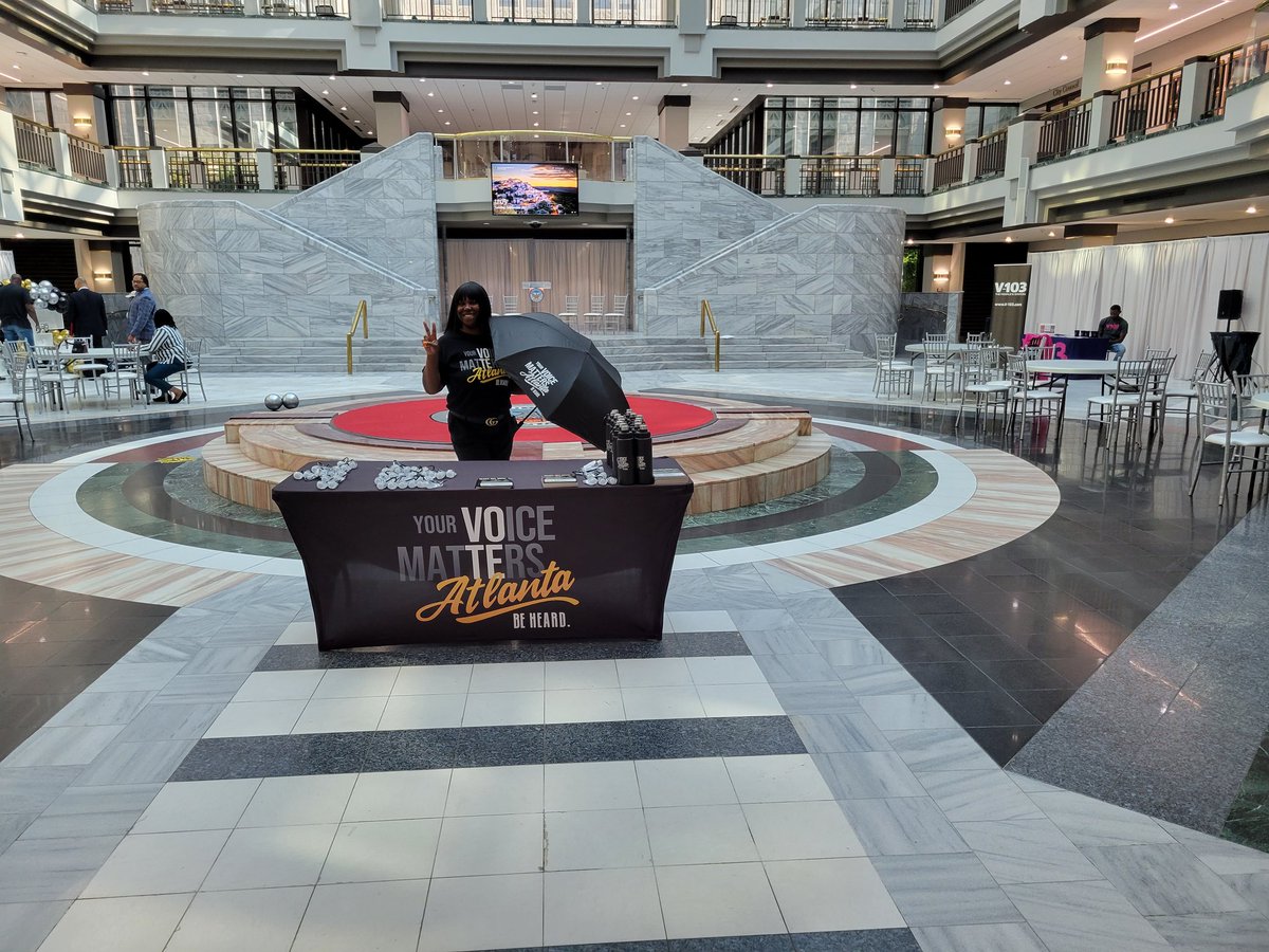 mooreforatlanta's tweet photo. Looking forward to the start of the Atlanta Vote Rally in the Atrium of City Hall at noon. We're getting ready! #AtlantaVote https://t.co/pky0LztBp1