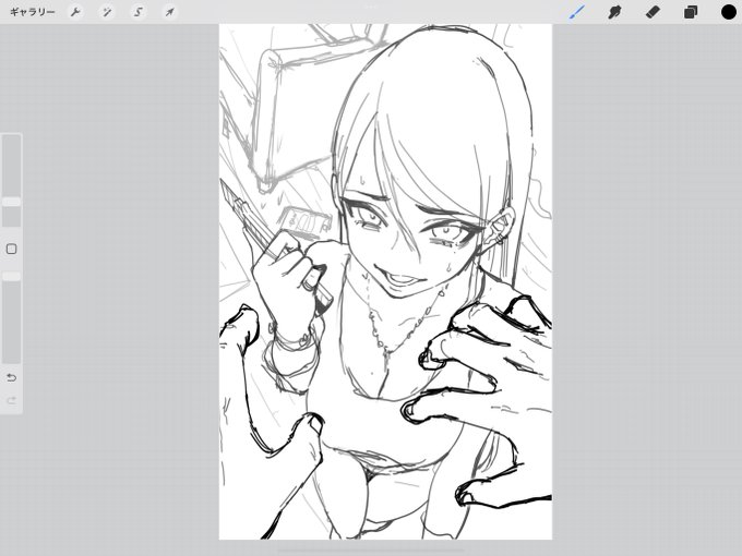 ちょっと危ない感じの子描く 