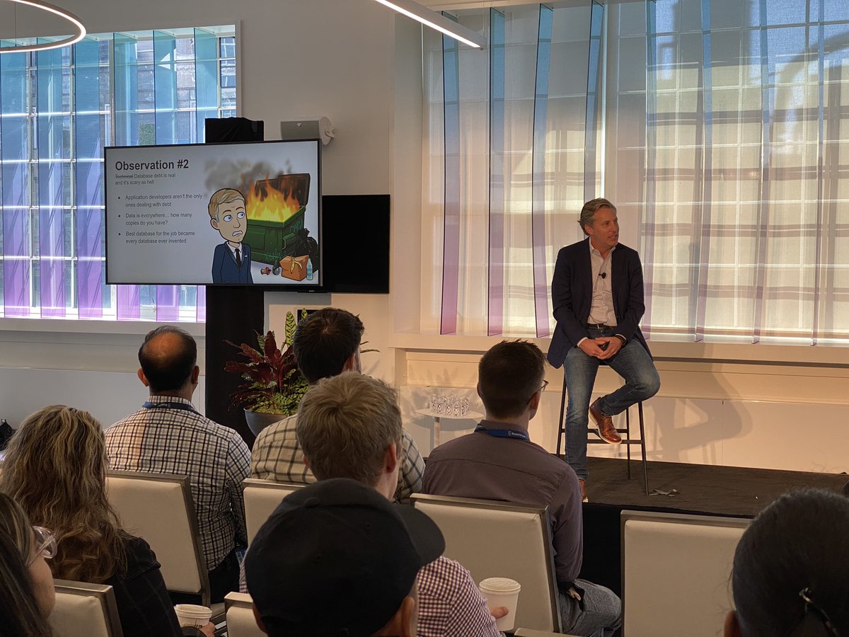 CockroachDB's tweet photo. 7 brief observations from the field by our Head of Sales Engineering &amp; Enablement @TimVeil 

Presented in glorious bitmoji 

1/ Everyone is struggling 😭
2/ T̴e̴c̴h̴n̴i̴c̴a̴l̴ Database debt is real and it’s scary 😱
3/ Database change is hard, organizational change is harder 🤯 https://t.co/QECedcqzfa