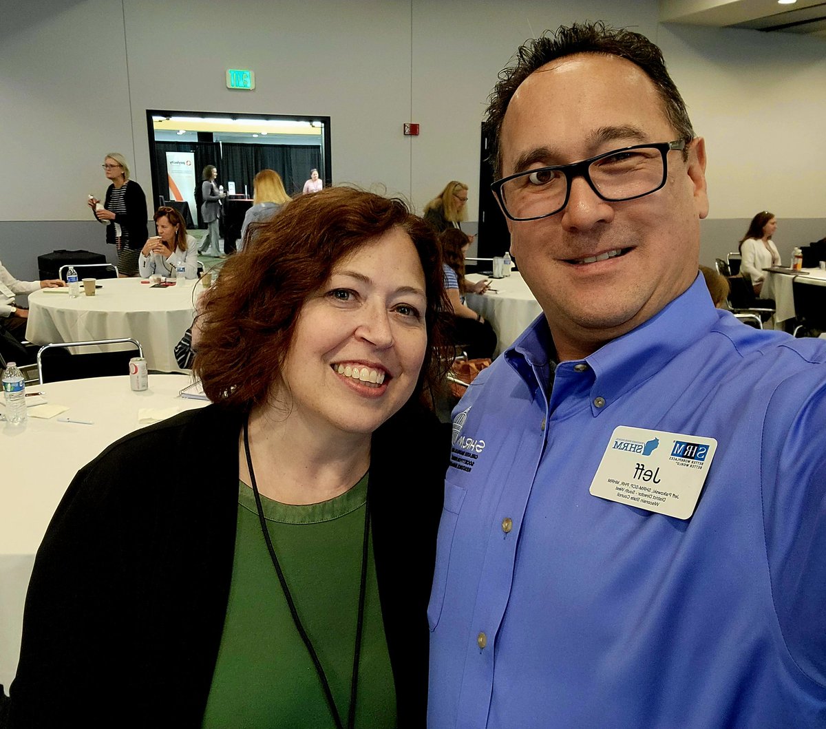 JeffPally's tweet photo. Just a treat running into my friend and fellow @GMASHRM chapter member, #HRUnite groupie, and #StateLineCrew pal @BrentonCheri! #HRCommunity https://t.co/PIVHiB90xp