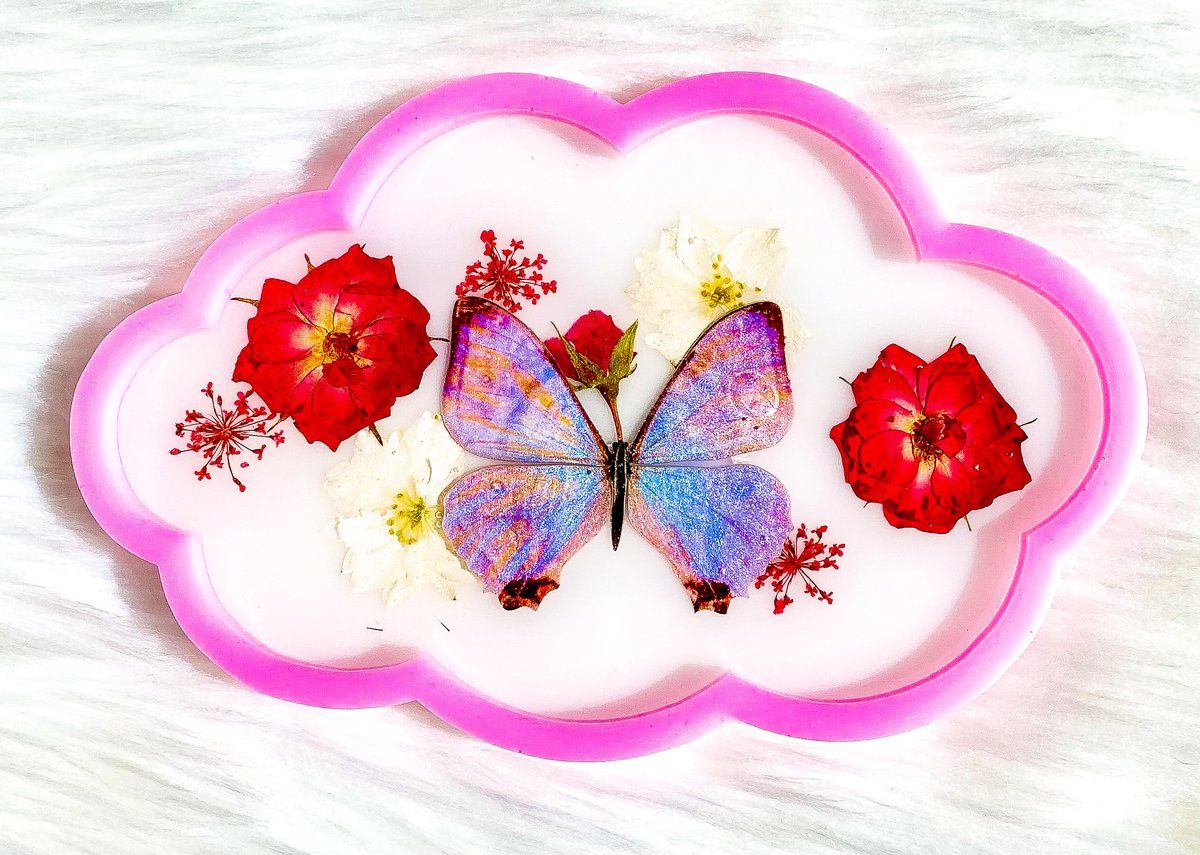 Love Song Pink Morpho Cloud Tray🌹🌹