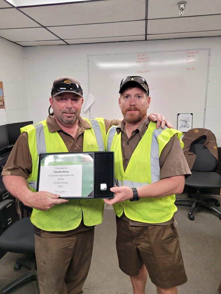 Thank you, Tim Heery, for achieving 8 years of safe driving!  Your efforts are greatly appreciated. <a href="/RayBarczak/">RayBarczak</a> <a href="/Gr8LakesUPSers/">Great Lakes UPSers</a> <a href="/Gr8LakesSafety/">UPS Great Lakes District Safety</a>