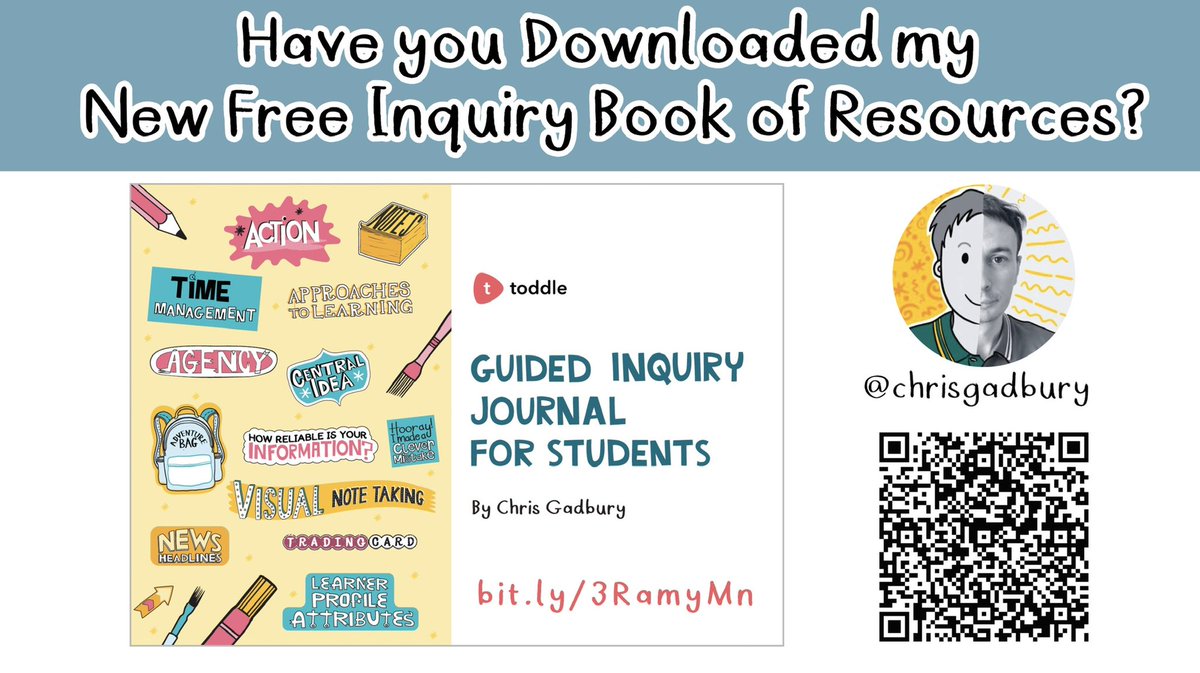 chrisgadbury's tweet photo. Thanks so much for taking part!!! I just wanted to share my FREE Inquiry Journal ebook of Resources for Primary Students.  You can download it here…https://t.co/fIxuXqgB85  @toddle_edu #PubPDasia #PubPDglobal @clos_gm https://t.co/bdRtg3h45n