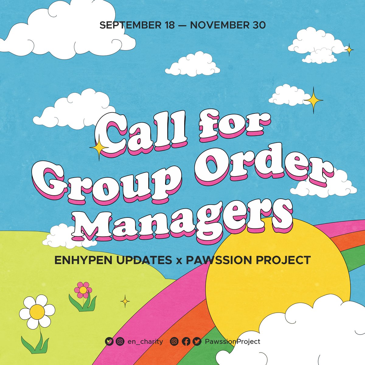 en_charity's tweet photo. [ #PAWlaroidLoveForENHYPEN ]

We are calling for ENGENEs who wish to be Group Order Managers (GOMs) for our PAWLAROID Merchandise Fundraiser! 🐾💗

If you are interested in being a GOM, please send a DM to @en_charity either on Twitter or Instagram. ☀️ https://t.co/yg07ZAxxoC