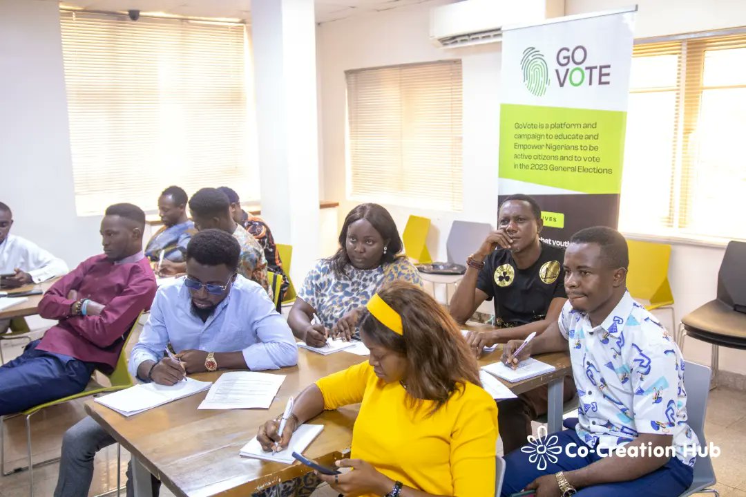GovoteNg's tweet photo. We continued the capacity building workshop for #GovoteNg master volunteers to boost young people voter turnout in the 2023 elections.
Youth participation in #governance in Nigeria is important for the advancement of our democratic process to promote
#NigeriaDecides2023 https://t.co/R3UZ7UUgnQ