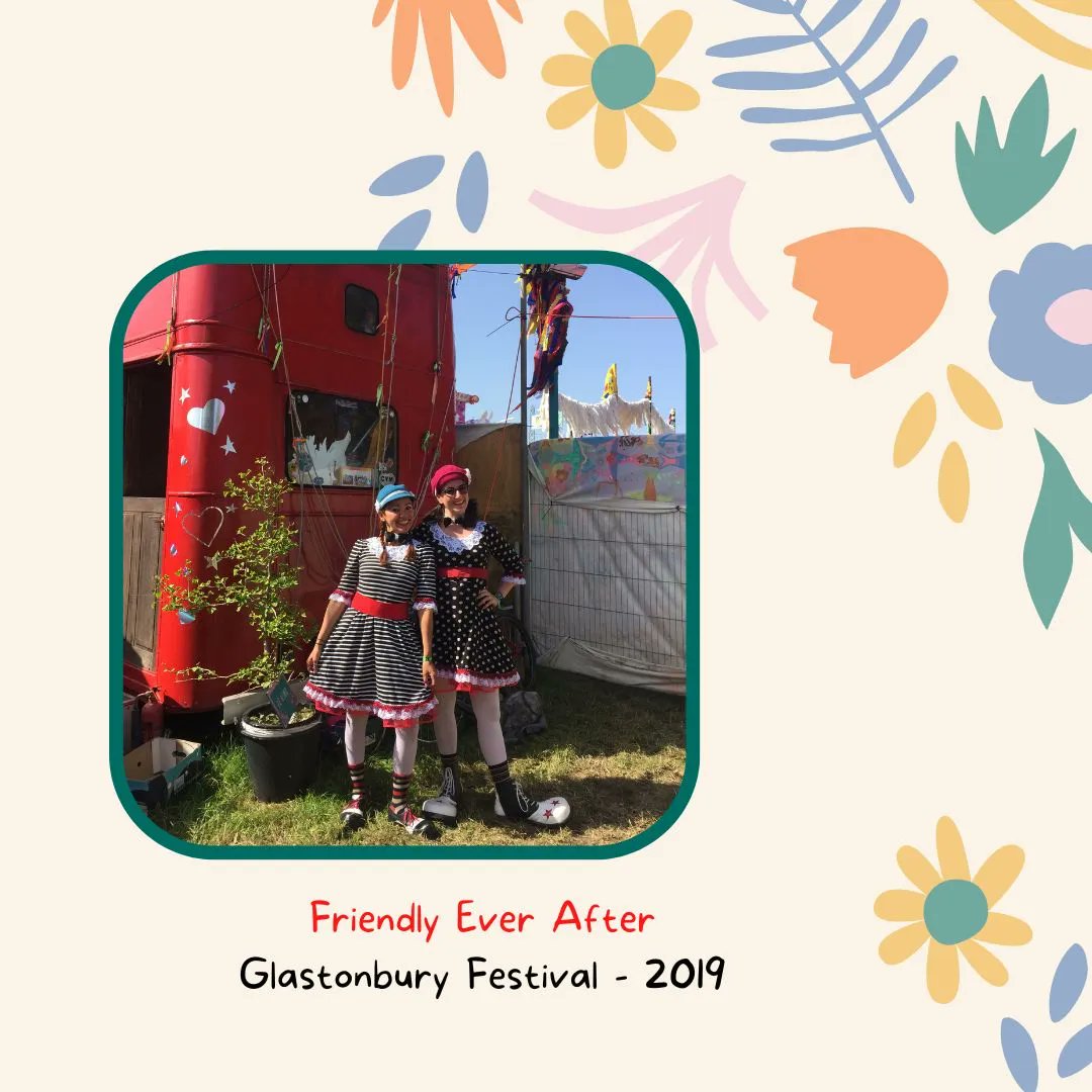 NOSThree's tweet photo. #FriendlyEverAfter went to #GlastonburyFestival BigTop in the @kidzfieldglasto! A show thats is suitable for circus tents and outdoors!

#childrensshow #funtimes #clowning #phisycaltheatre #festivalseason #outdoorshow #familytime #downmemorylane #basilbrush #glastonbury2019 https://t.co/E1iveTzZk2