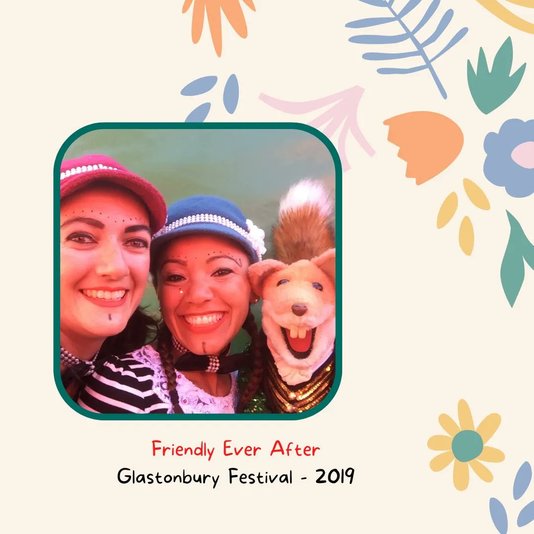 NOSThree's tweet photo. #FriendlyEverAfter went to #GlastonburyFestival BigTop in the @kidzfieldglasto! A show thats is suitable for circus tents and outdoors!

#childrensshow #funtimes #clowning #phisycaltheatre #festivalseason #outdoorshow #familytime #downmemorylane #basilbrush #glastonbury2019 https://t.co/E1iveTzZk2
