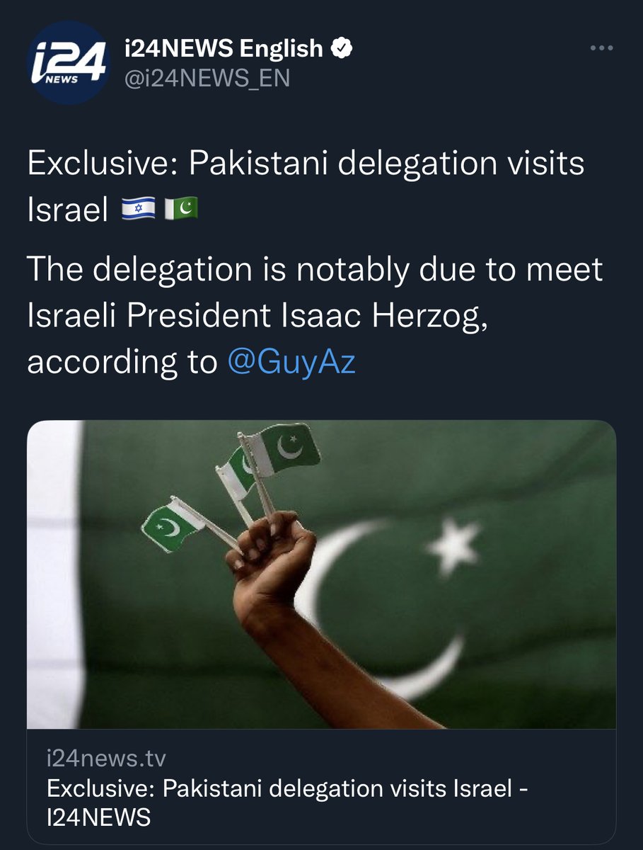 HananyaNaftali's tweet photo. Pakistan to the public: We will never recognize Israel
Pakistan in secret: We really want to learn from Israel.

Israel will never give Pakistan anything. India is our ally. 🇮🇱🇮🇳 #India https://t.co/er5qJm72il