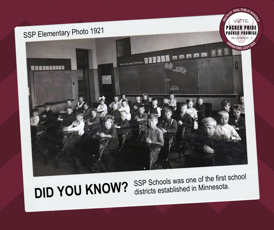 SSPPS6's tweet photo. The district was established in 1853 under the name Kaposia School District, serving the children of local residents, missionaries, and the Kaposia Village Native American Chiefs. Learn more about our district's history here: https://t.co/yxDz2dDhYJ #PackerPride #PackerPromise https://t.co/Zxg3AkG3zv