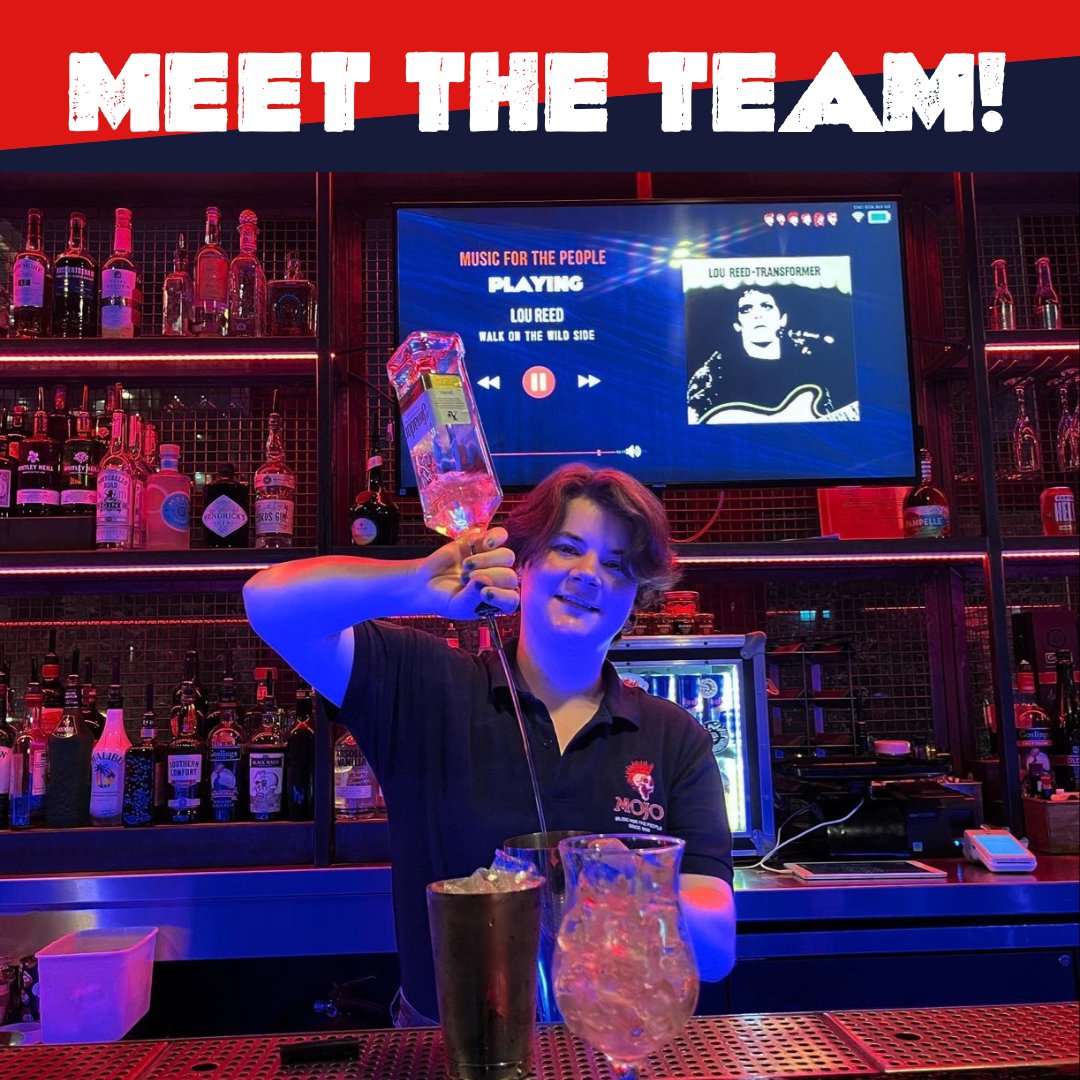 Meet Mollie, one of our bartenders based here in Liverpool! 😎

⚡Mollie's favourite drink: Bahama Mama
⚡Mollie's favourite song to listen to on a shift: Walk On The Wild Side - Lou Reed

Swing by &amp; ask for a recommendation!