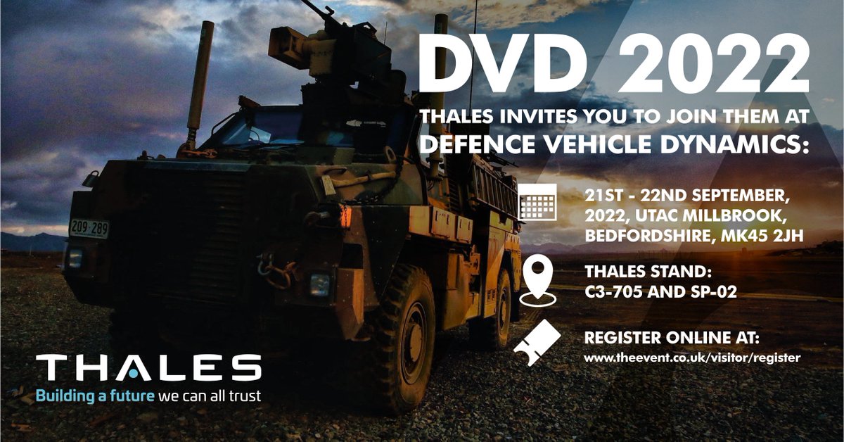 ThalesUK's tweet photo. We are demonstrating Resilience, Battle-Proven Equipment, and Digital Transformation, to make sure the Army is ready for the challenges they face now and in the future. #DVD22 #BritishArmy https://t.co/1x5i5TQPY1