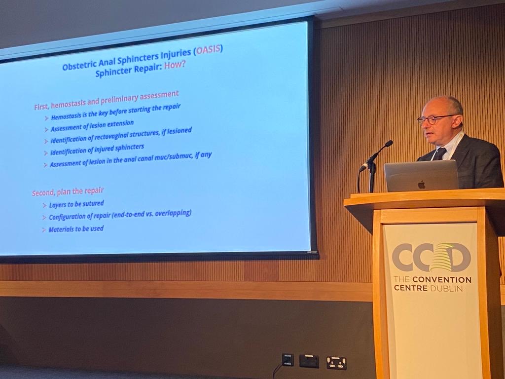 An accurate and layer-by-layer repair of OASIS, as soon as possible after occurrence, is the key point to prevent fecal incontinence. I was delighted to show how to do that at the OASIS Course within the ESCP Congress today in Dublin.