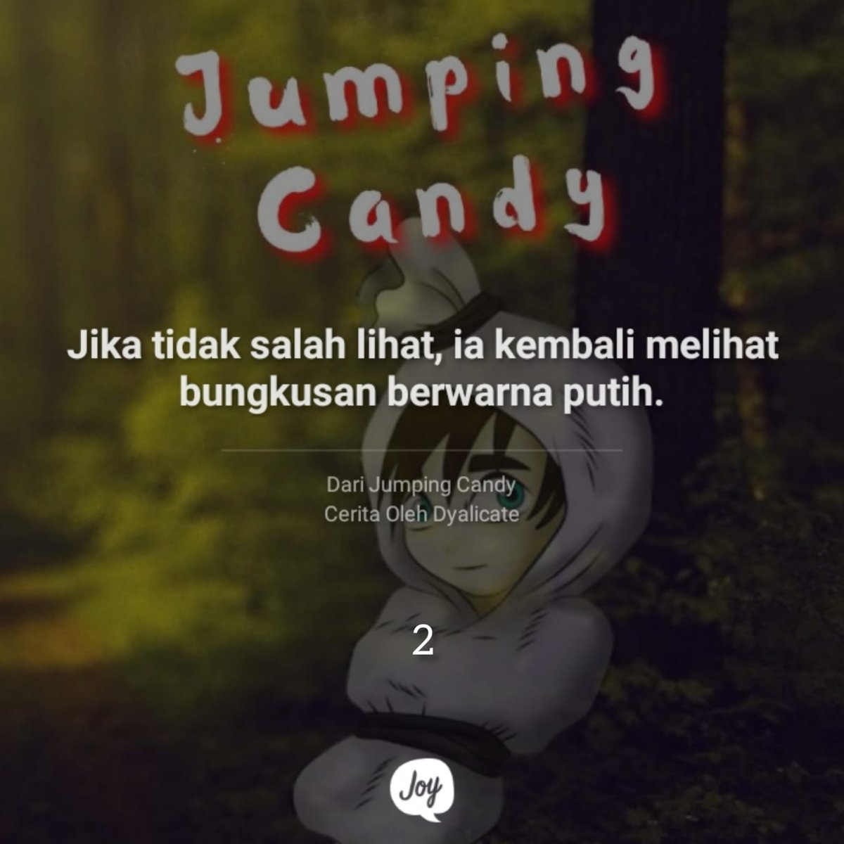 Joylada_ID's tweet photo. Kain putih lima lapis ini membalut terlalu kuat. Orang-orang menyebutnya dengan Jumping Candy. Hantu ganteng berbalut kain yang mirip seperti bungkusan permen. #Joyreview https://t.co/NmPEVTfMZ9