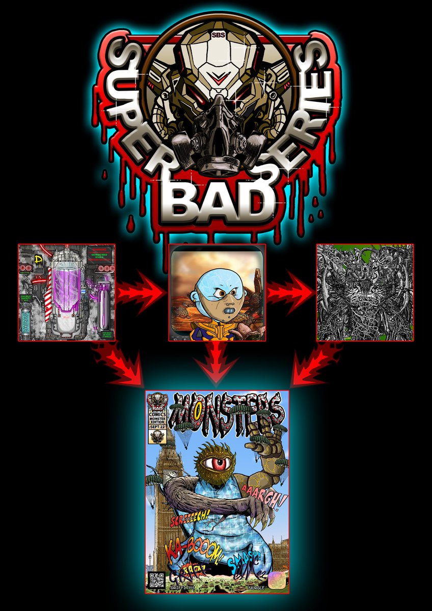 SuperBadSeries's tweet photo. Everything Connected! 

#nft #NFTcollections #NFTCommunity #nftcollector #FlareNetwork #songbirdnetwork #marvel #comic #monsters #art #artwork https://t.co/cb2fngq9A4