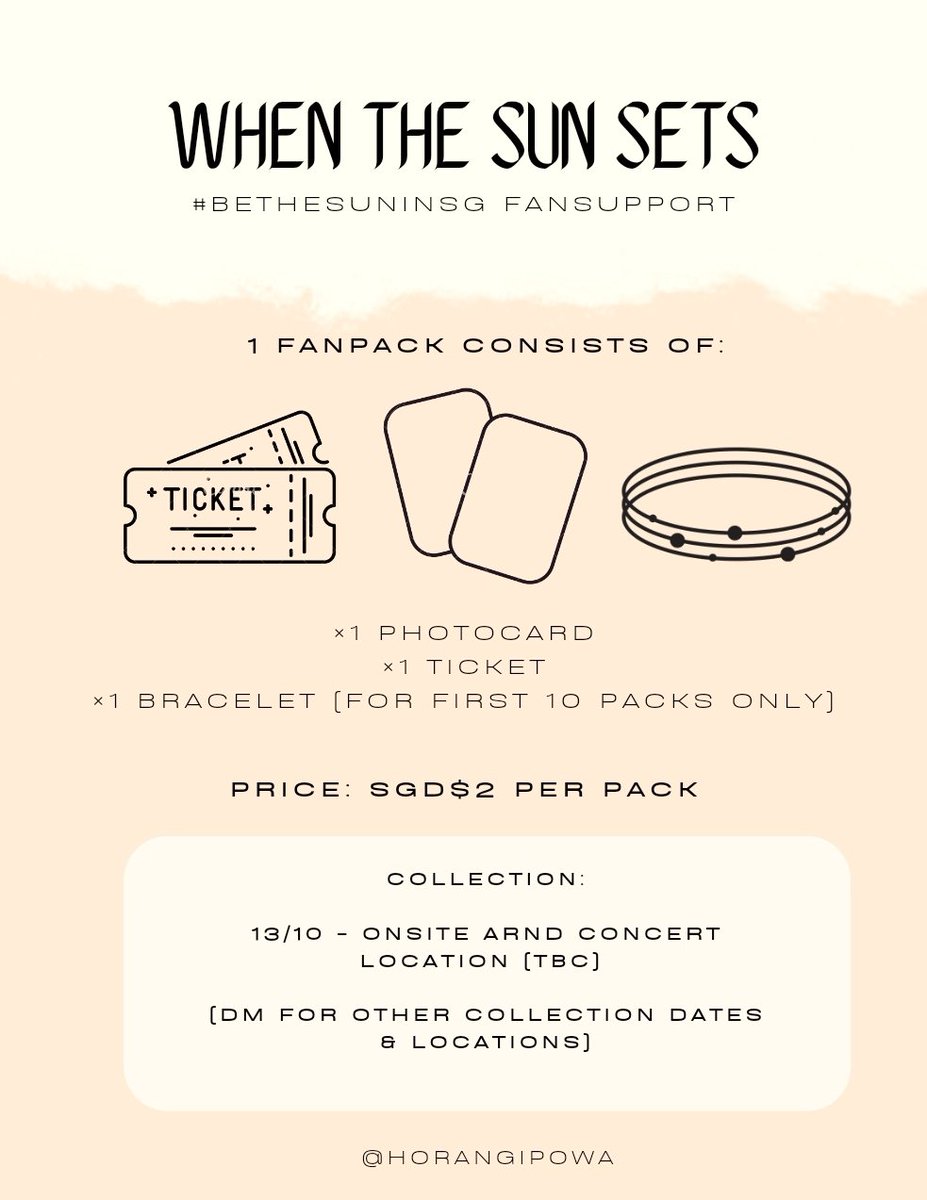horangipowa's tweet photo. [ help rt! ]

When the Sun Sets 🌄
— SVT #BETHESUNinSG fansupport &amp; fanpack

How 2 Redeem?: (fcfs, free ticket OR pc)
🌻 rt + like
🌻 follow me!
🌻 STRICTLY no reselling / retrading

trades are welcome! DM if interested ~
fanpack po link: https://t.co/Bx0KIeyMYy

#BeTSinSG https://t.co/qiVFJjgTSB