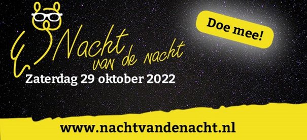 In haar nieuwsbrief heeft <a href="/nvde/">NVDE</a> (Nederlandse Vereniging voor Duurzame Energie) ruim 10.000 professionals opgeroepen om tijdens Nacht van de Nacht het licht uit te doen. 
Doe jij het licht uit op 29 oktober?
#laathetdonkerdonker #biodiversiteit #energiebesparing #lichtvervuiling