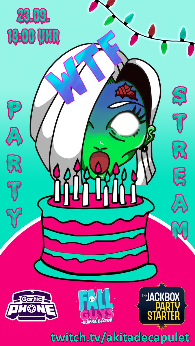 Ahoi ihr horrortastischen Freunde, am 23.09.22 um 18 Uhr startet der 🎂#Geburtstagsstream 🎂‼️ An dem Tag spielen wir #garticphone #fallguys #jackbox zusammen. Alle sind herzlich willkommen ❤️🖤❤️

💚twitch.tv/akitadecapulet 💚

#twitchde #germanmediart #twitchstreamer #gamer