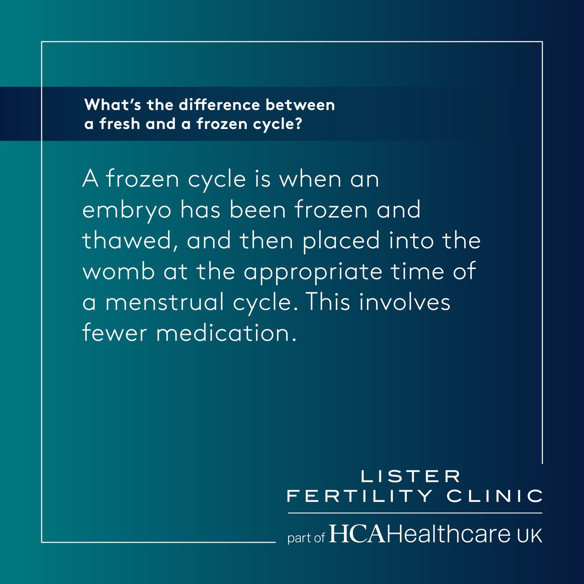 Gavin Kemball, one of our Fertility Specialists with over 31 years of experience, is answering a question every week about IVF.
This week, we find out: What the difference is between a fresh and a frozen cycle?